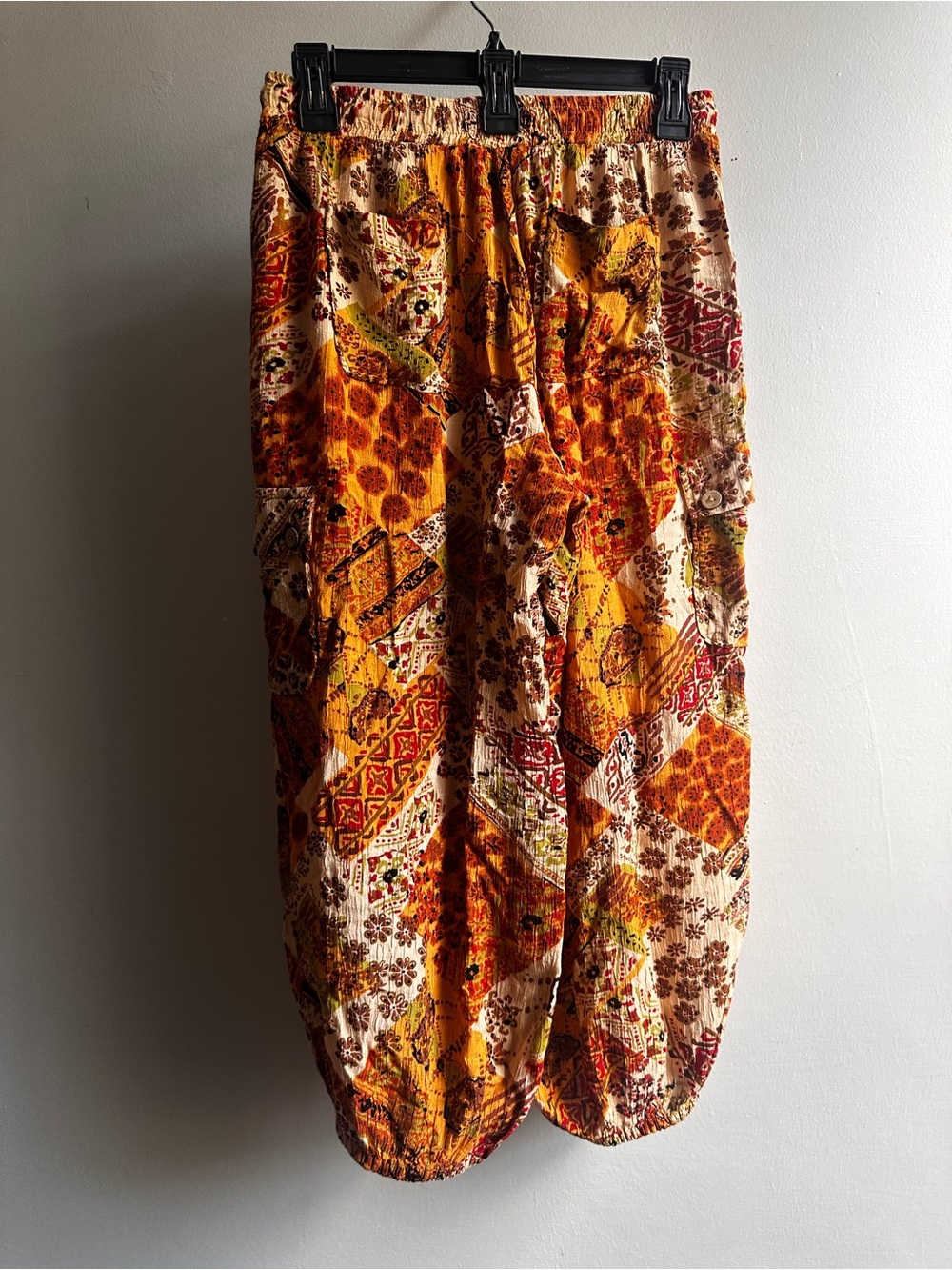 Christian Siriano Orange Floral Patchwork Wide-Leg Pants - Picture 6 of 14